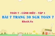 Bài 7 trang 30 SGK Toán 7 tập 1 Cánh Diều
